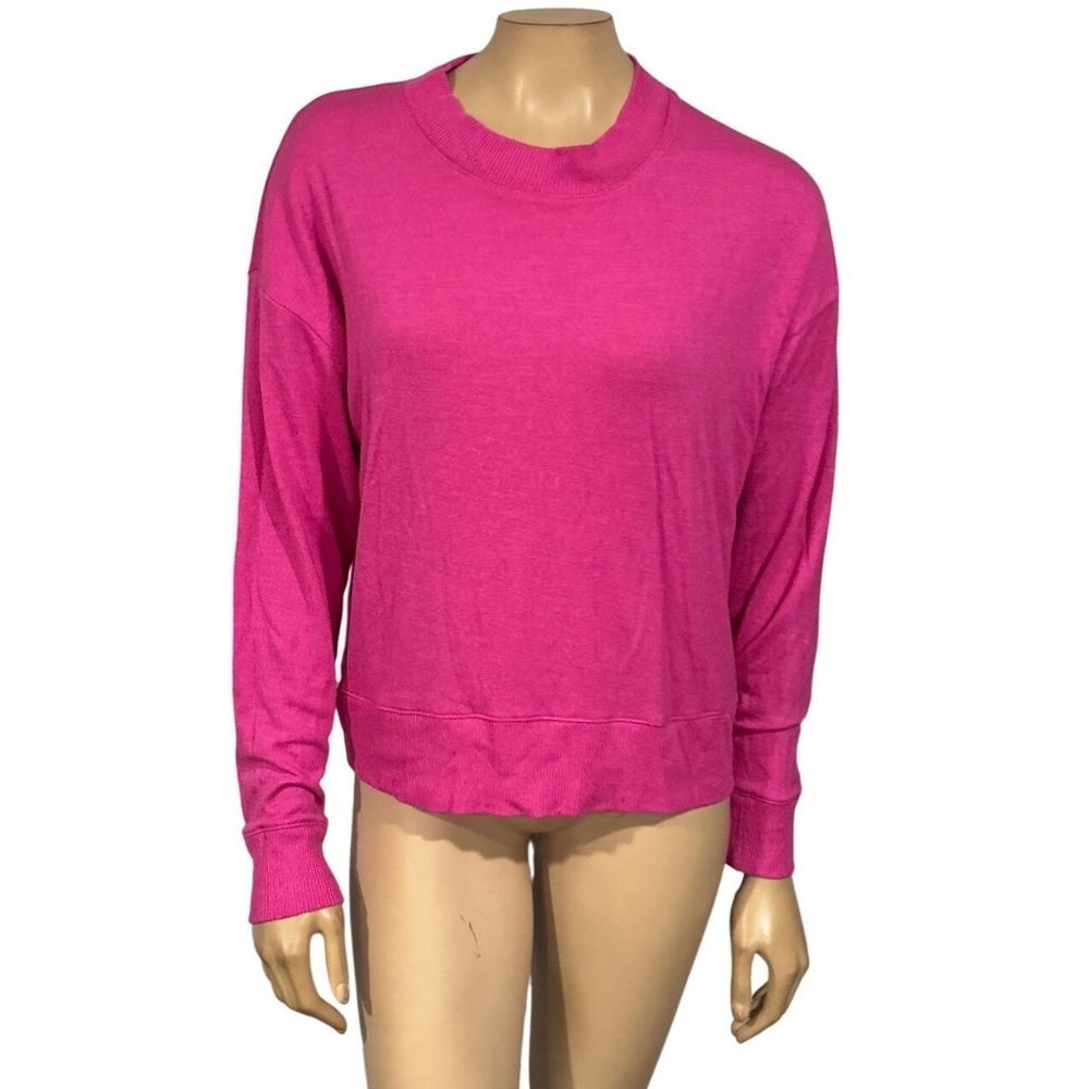 J.Crew Pink Long Sleeve Crewneck Sweatshirt Pullover Preppy Sz M